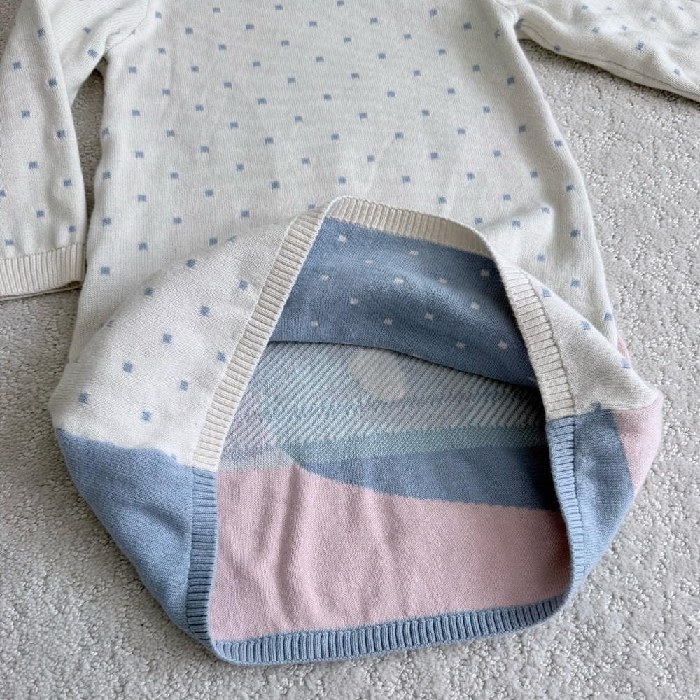 Kids Cream & Pastel Polar Bear Knit Dress, Size 2T - Picture 8 of 11